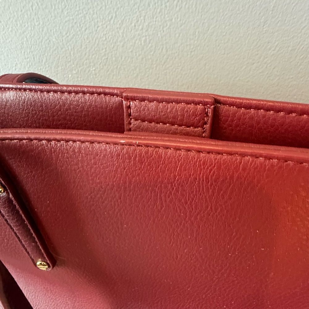 INC Leather Tote and Crossbody Set in Burgundy and Black - Picture 3 of 8